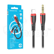 Кабель AUX [3.5 mm - Lightning] Borofone BL14 (оплетка нейлон) Черный